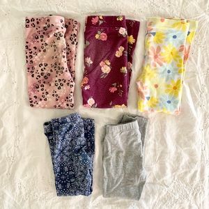 4T bundle of five leggings - Garanimals, The Children’s Place & Cat & Jack.